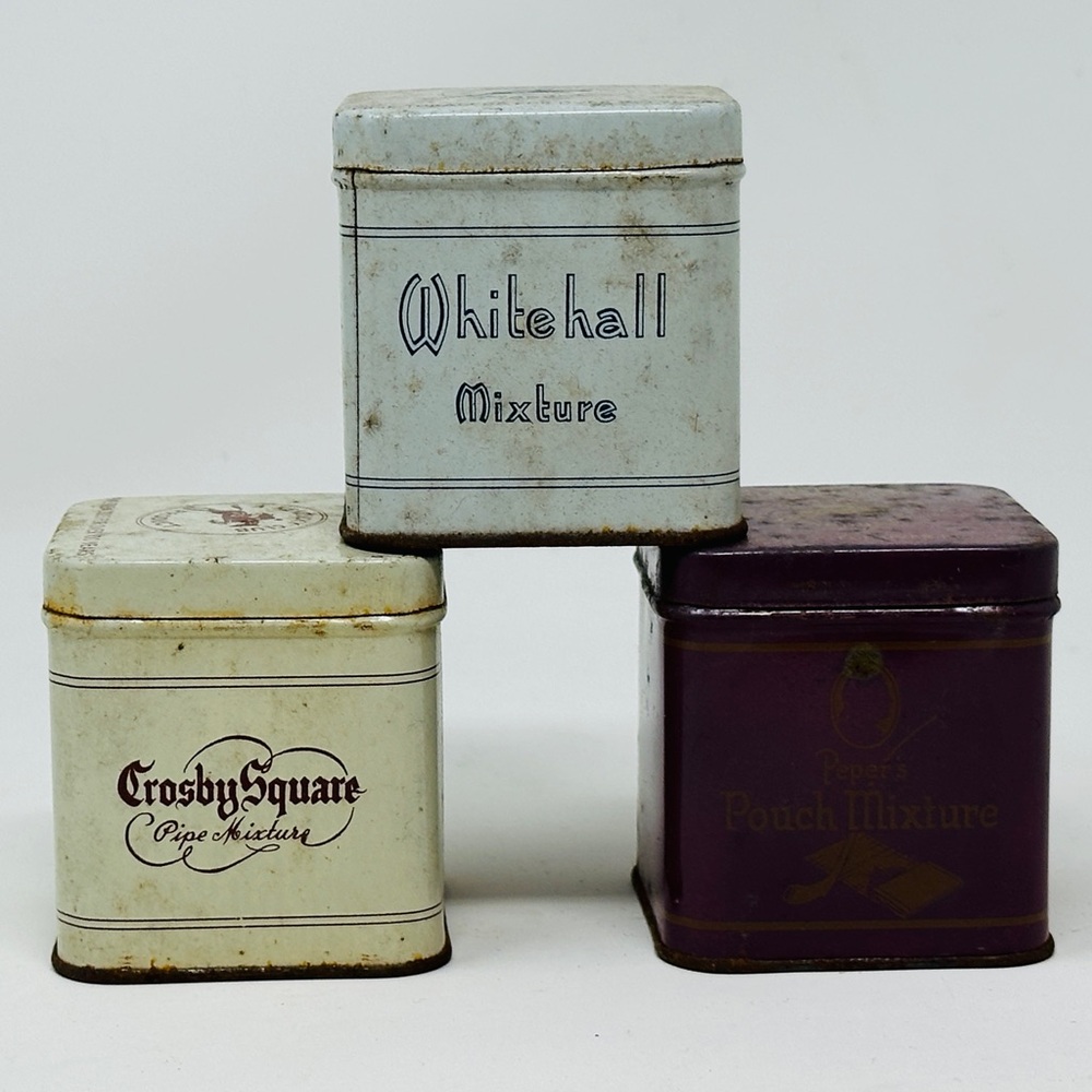 Tobacco Tins Mini Crosby Square Whitehall Peppers Pouch Mixture Smoke VintageSet